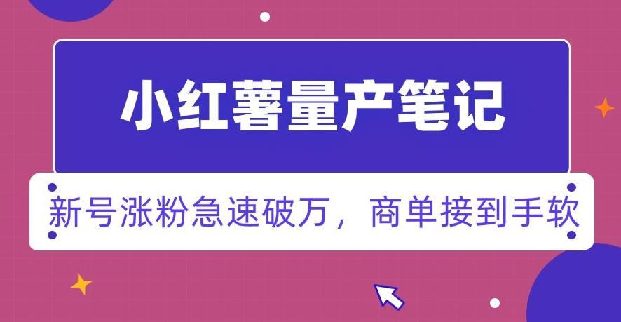 小红书量产笔记，一分种一条笔记，新号涨粉急速破万，新黑马赛道，商单接到手软【揭秘】-梦凌网创