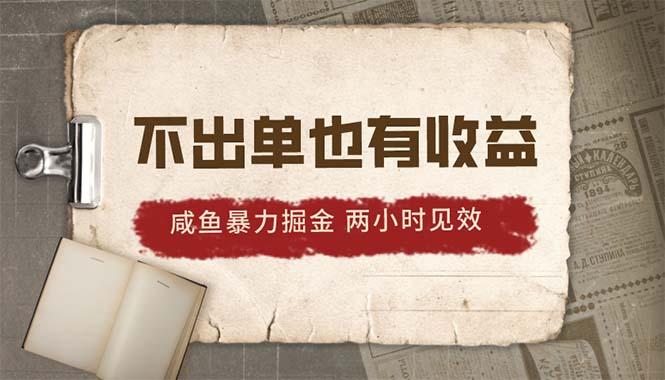 2024咸鱼暴力掘金，不出单也有收益，两小时见效，当天突破500+-梦凌网创