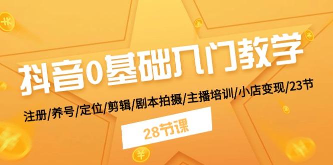抖音0基础入门教学 注册/养号/定位/剪辑/剧本拍摄/主播培训/小店变现/28节-梦凌网创
