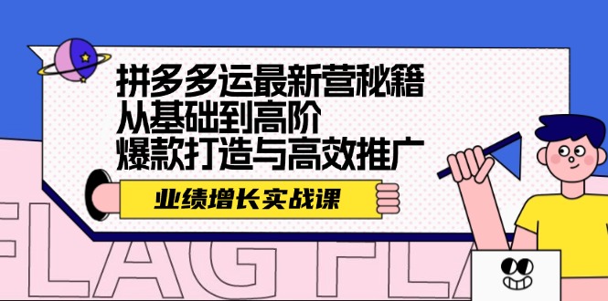 拼多多运最新营秘籍：业绩 增长实战课，从基础到高阶，爆款打造与高效推广-梦凌网创