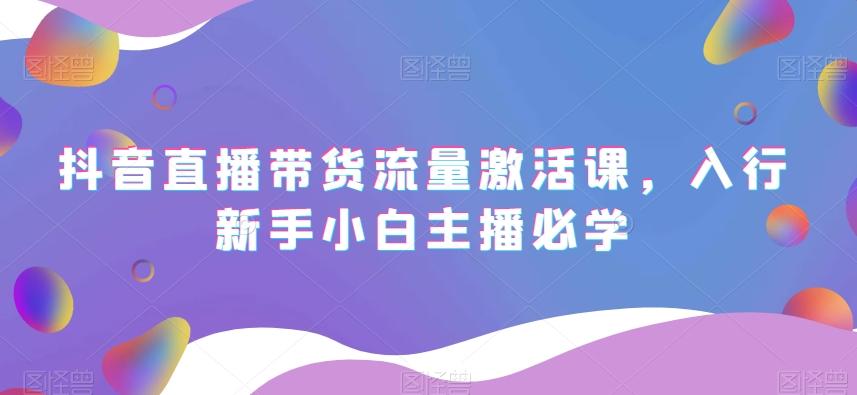 抖音直播带货流量激活课，入行新手小白主播必学-梦凌网创