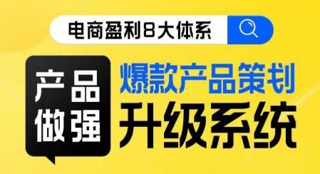 电商盈利8大体系 ·产品做强​爆款产品策划系统升级线上课，全盘布局更能实现利润突破-梦凌网创