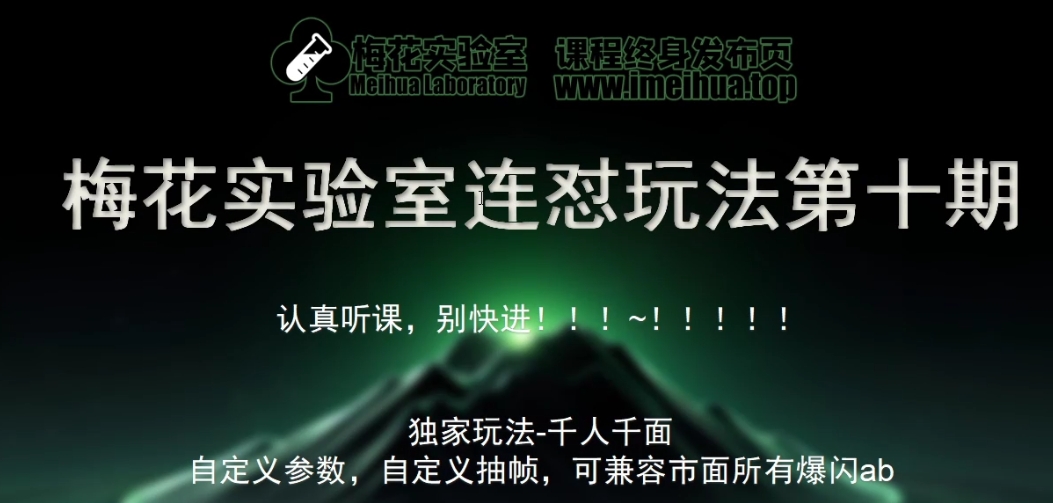 梅花实验室社群专享课视频号连怼玩法第十期课程+第二部分-FF助手全新高自由万能爆闪AB处理-梦凌网创