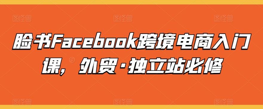 脸书Facebook跨境电商入门课，外贸·独立站必修-梦凌网创