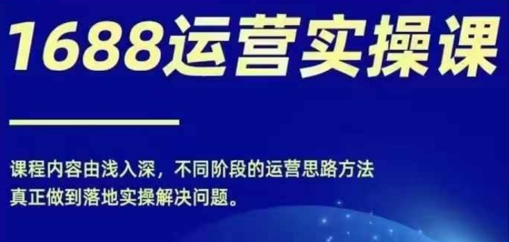 1688实操运营课，零基础学会1688实操运营，电商年入百万不是梦-梦凌网创