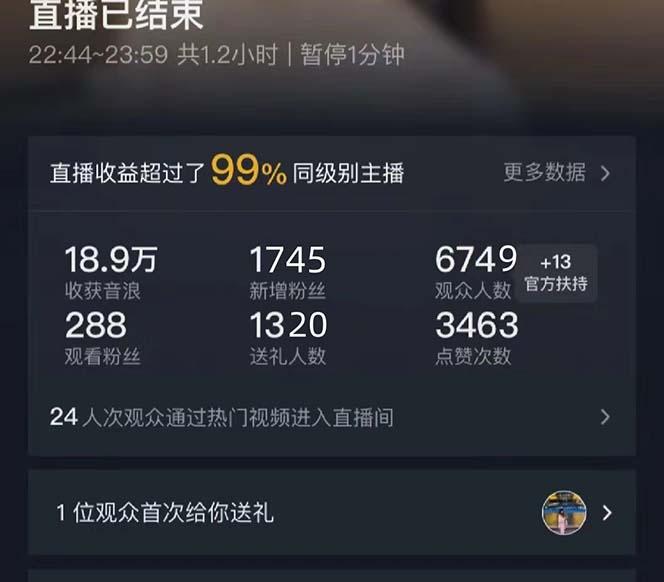 抖音美女直播，单场收益7000+,新手小白也可操作-梦凌网创