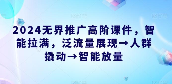 2024无界推广高阶课件，智能拉满，泛流量展现→人群撬动→智能放量-梦凌网创