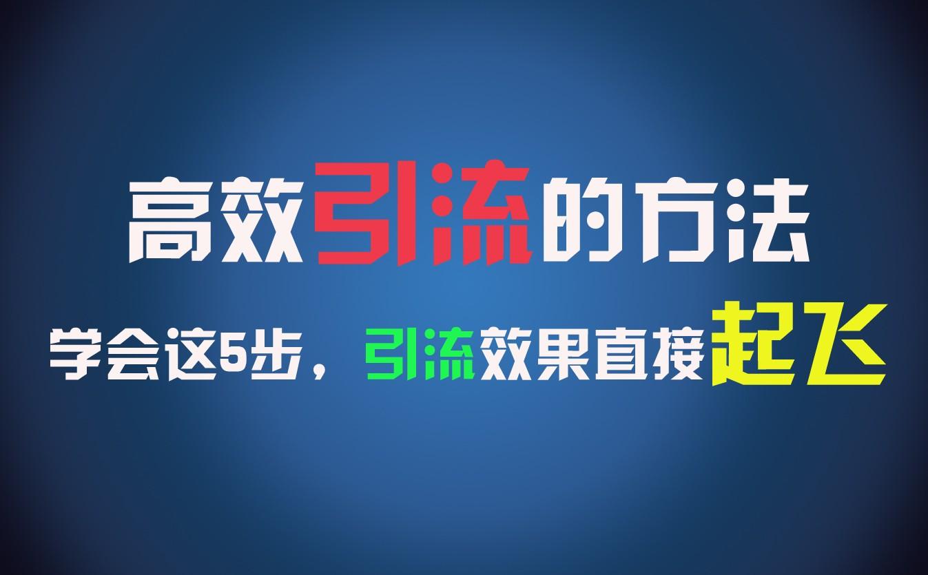 高效引流的方法，可以帮助你日引300+创业粉，一年轻松收入30万，比打工强太多！-梦凌网创