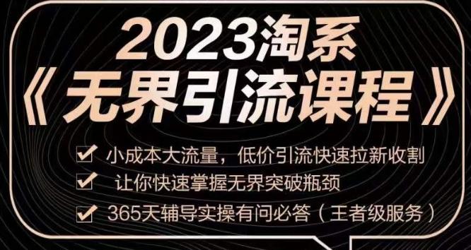 2023淘系无界引流实操课程，​小成本大流量，低价引流快速拉新收割，让你快速掌握无界突破瓶颈-梦凌网创