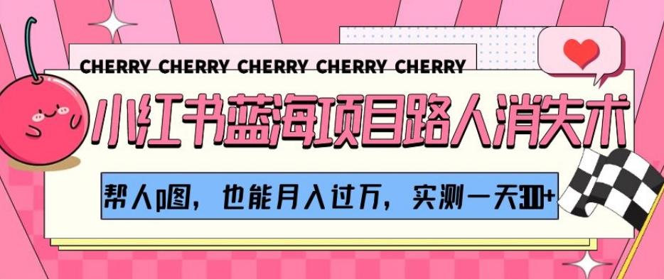 小红书蓝海项目路人消失术，帮人p图，也能月入过万，实测一天300+【揭秘】-梦凌网创