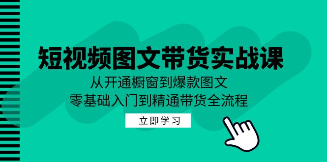 短视频图文带货实战课：从开通橱窗到爆款图文，零基础入门到精通带货-梦凌网创