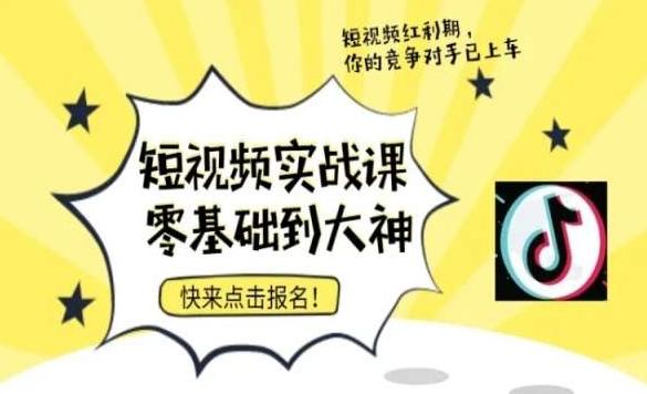 短视频零基础落地实操训练营，短视频实战课零基础到大神-梦凌网创
