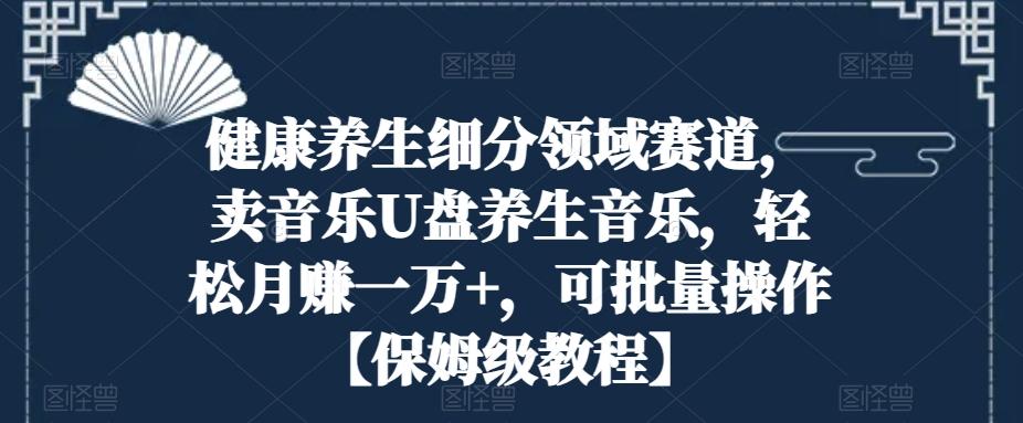 健康养生细分领域赛道，卖音乐U盘养生音乐，轻松月赚一万+，可批量操作【保姆级教程】-梦凌网创