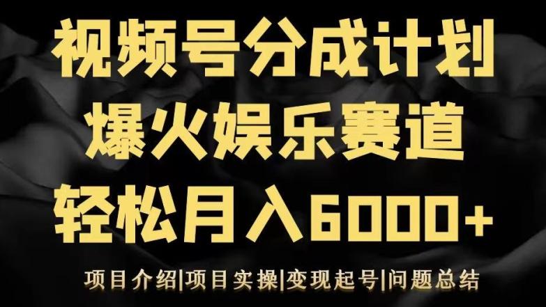视频号创作分成计划之娱乐赛道轻松日入500+-梦凌网创