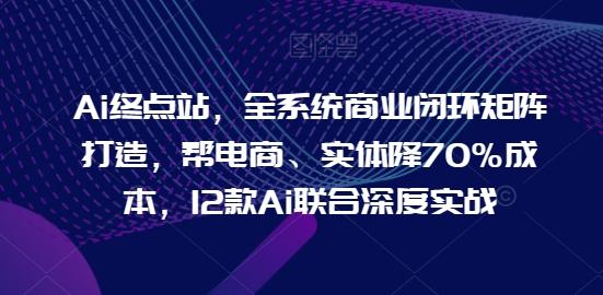 Ai终点站，全系统商业闭环矩阵打造，帮电商、实体降70%成本，12款Ai联合深度实战-梦凌网创