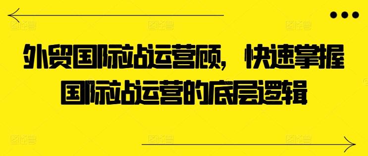 外贸国际站运营顾问，快速掌握国际站运营的底层逻辑-梦凌网创