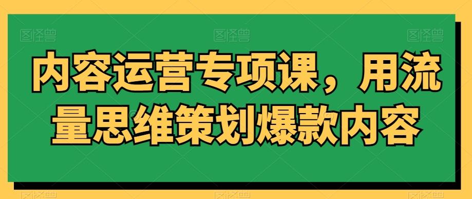 内容运营专项课，用流量思维策划爆款内容-梦凌网创