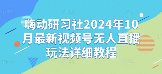 嗨动研习社2024年10月最新视频号无人直播玩法详细教程-梦凌网创