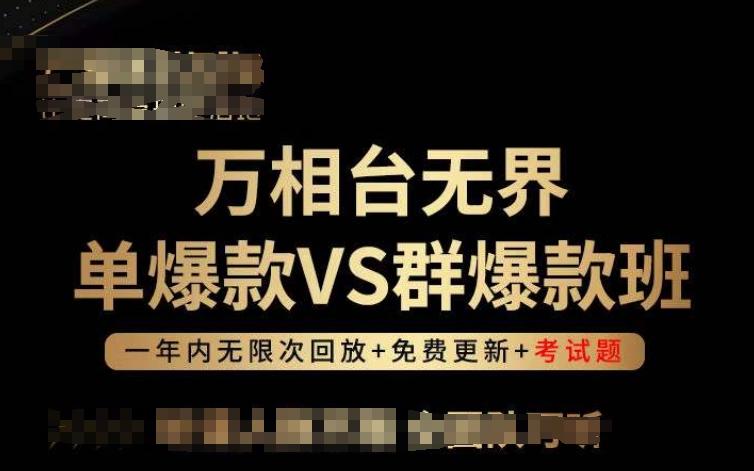 万相台无界单爆款VS群爆款班，选择大于努力，让团队事半功倍!-梦凌网创