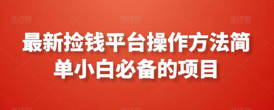 最新捡钱平台操作方法简单小白必备的项目-梦凌网创