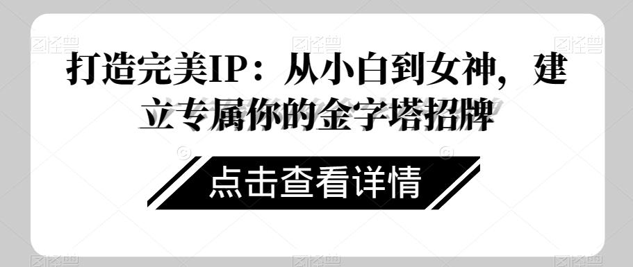 打造完美IP：从小白到女神，建立专属你的金字塔招牌-梦凌网创