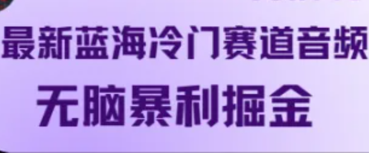 最新蓝海冷门赛道音频，无脑暴利掘金-梦凌网创
