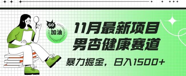 最新项目，男杏健康赛道，暴力掘金，日入1500+-梦凌网创