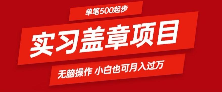 实习代盖章项目一单500起普通人可落地项目小白也可轻易上手-梦凌网创