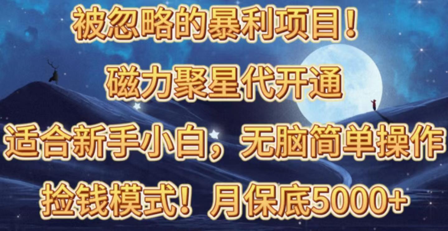 被忽略的暴利项目！磁力聚星代开通捡钱模式，轻松月入五六千-梦凌网创