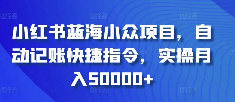 小红书蓝海小众项目，自动记账快捷指令，实操月入50000+【揭秘】-梦凌网创