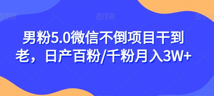 男粉5.0微信不倒项目干到老，日产百粉/千粉月入3W+【揭秘】-梦凌网创