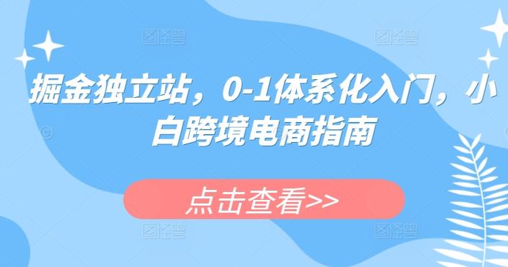 掘金独立站，0-1体系化入门，小白跨境电商指南-梦凌网创