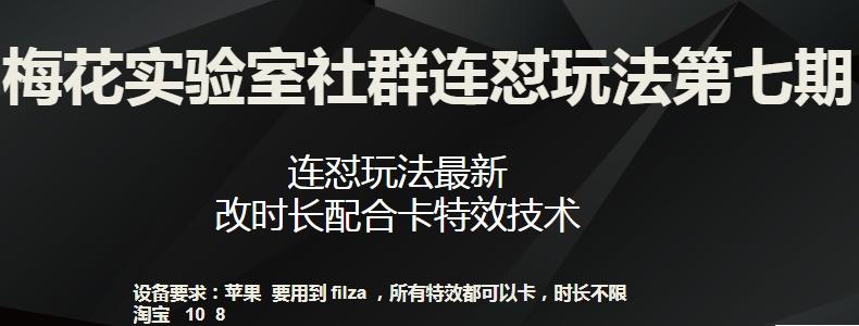 梅花实验室社群连怼玩法第七期，连怼玩法最新，改时长配合卡特效技术-梦凌网创