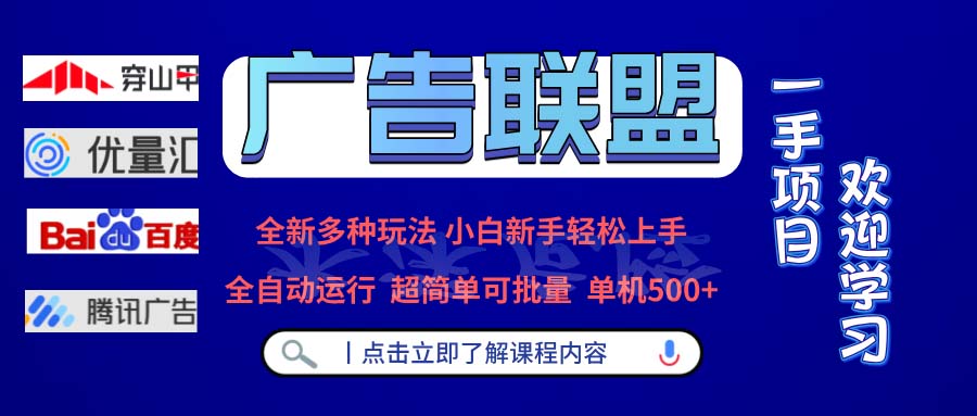 广告联盟 全新多种玩法 单机500+  全自动运行  可批量运行-梦凌网创