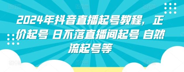 2024年抖音直播起号教程，正价起号 日不落直播间起号 自然流起号等-梦凌网创